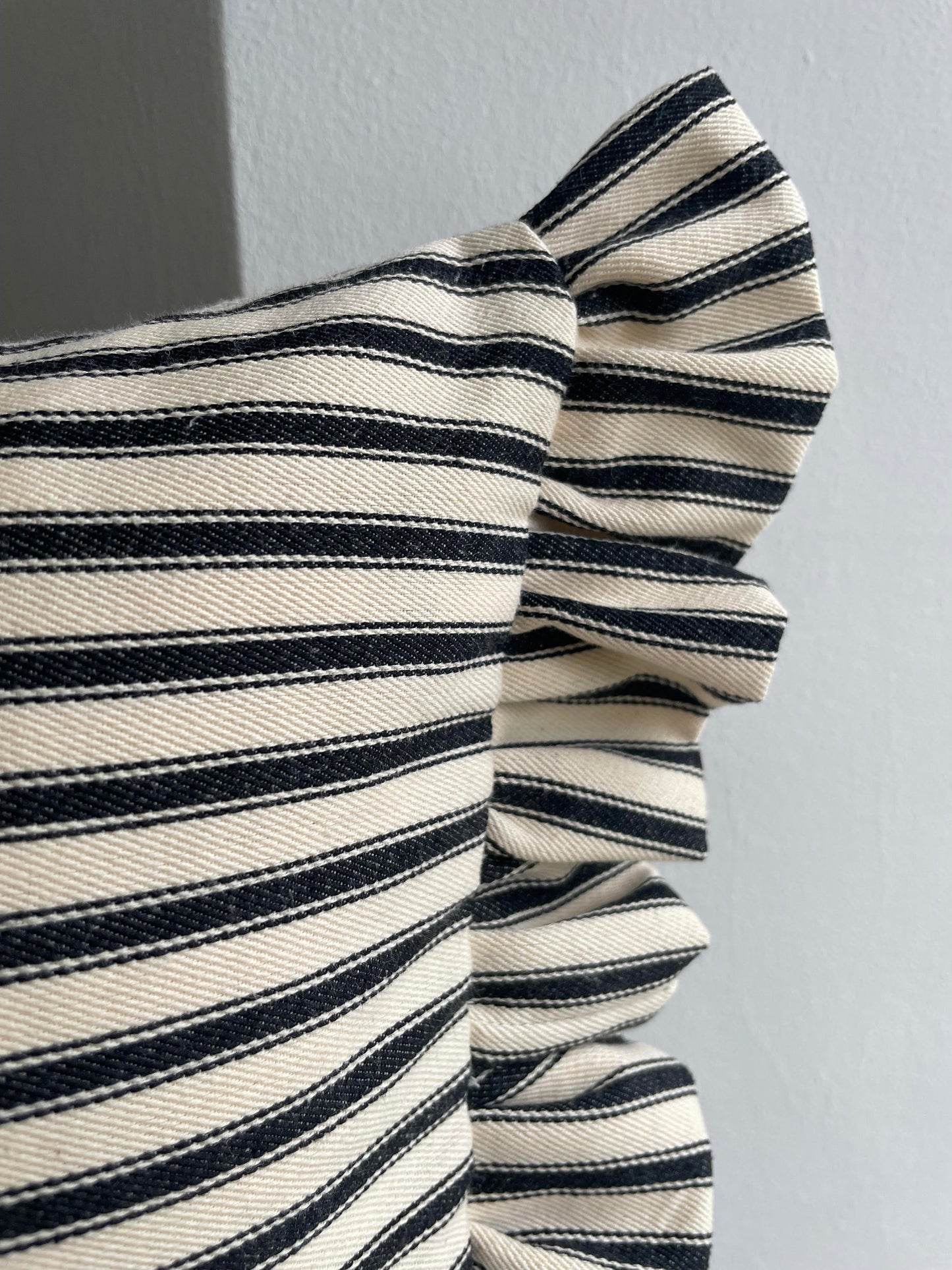Noir Ticking Stripe Cushion