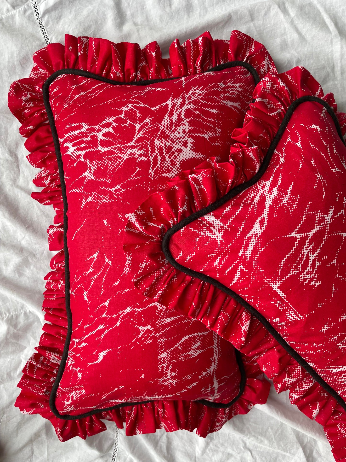 Red chilli Ruffle Cushion