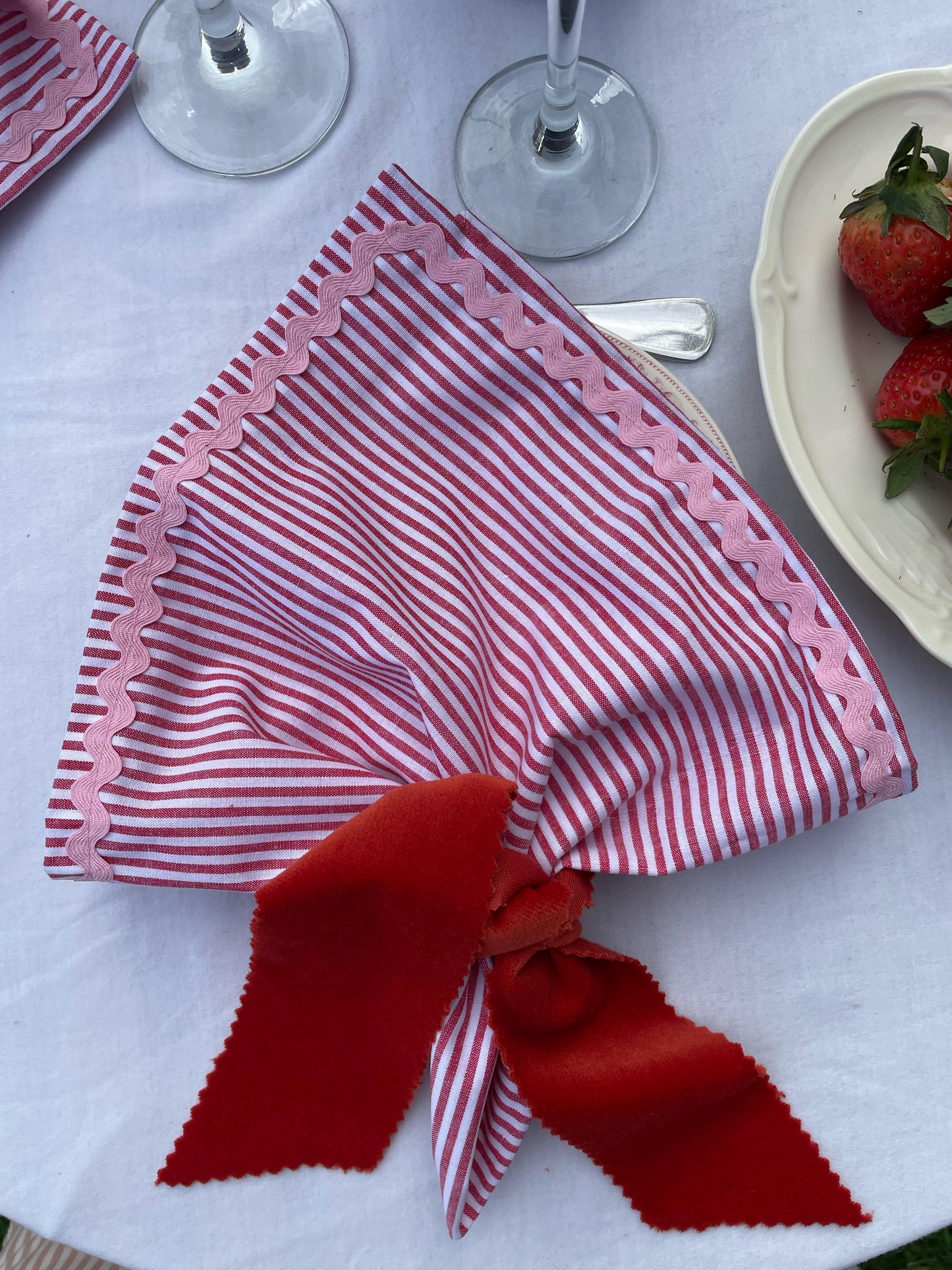 x4 Rouge Ric Rac Cotton Napkins
