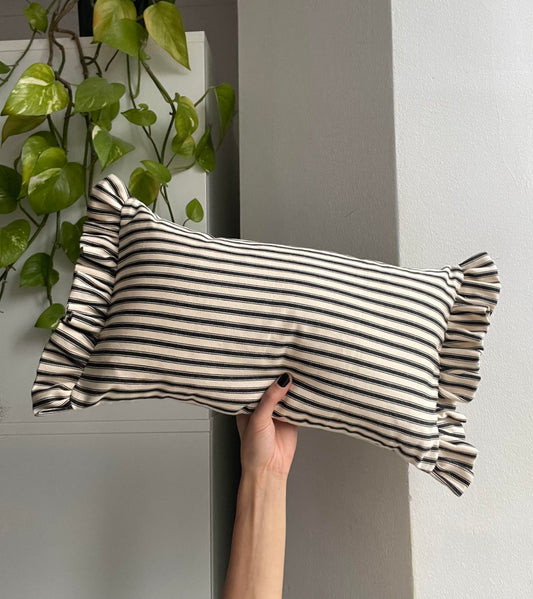 Noir Ticking Stripe Cushion