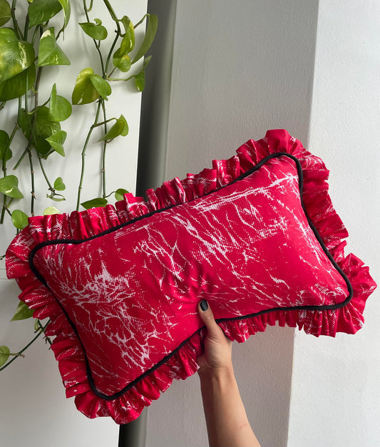 Red chilli Ruffle Cushion