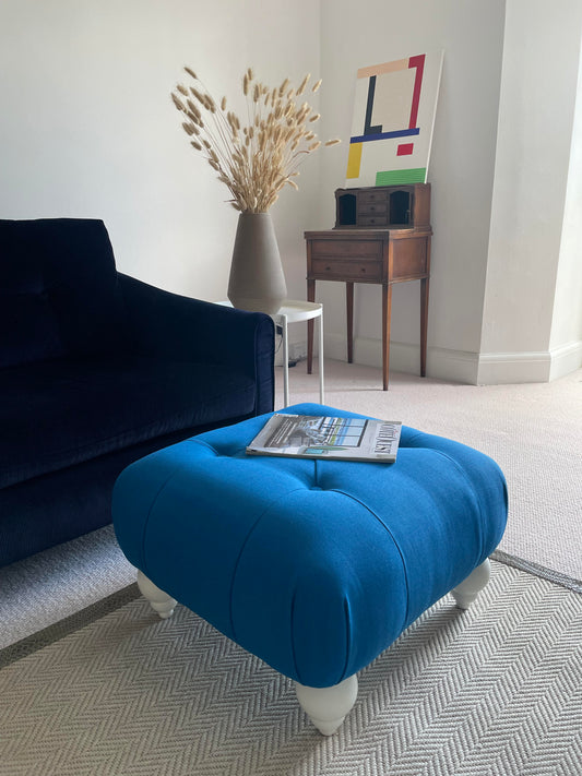 Peacock Blue Footstool