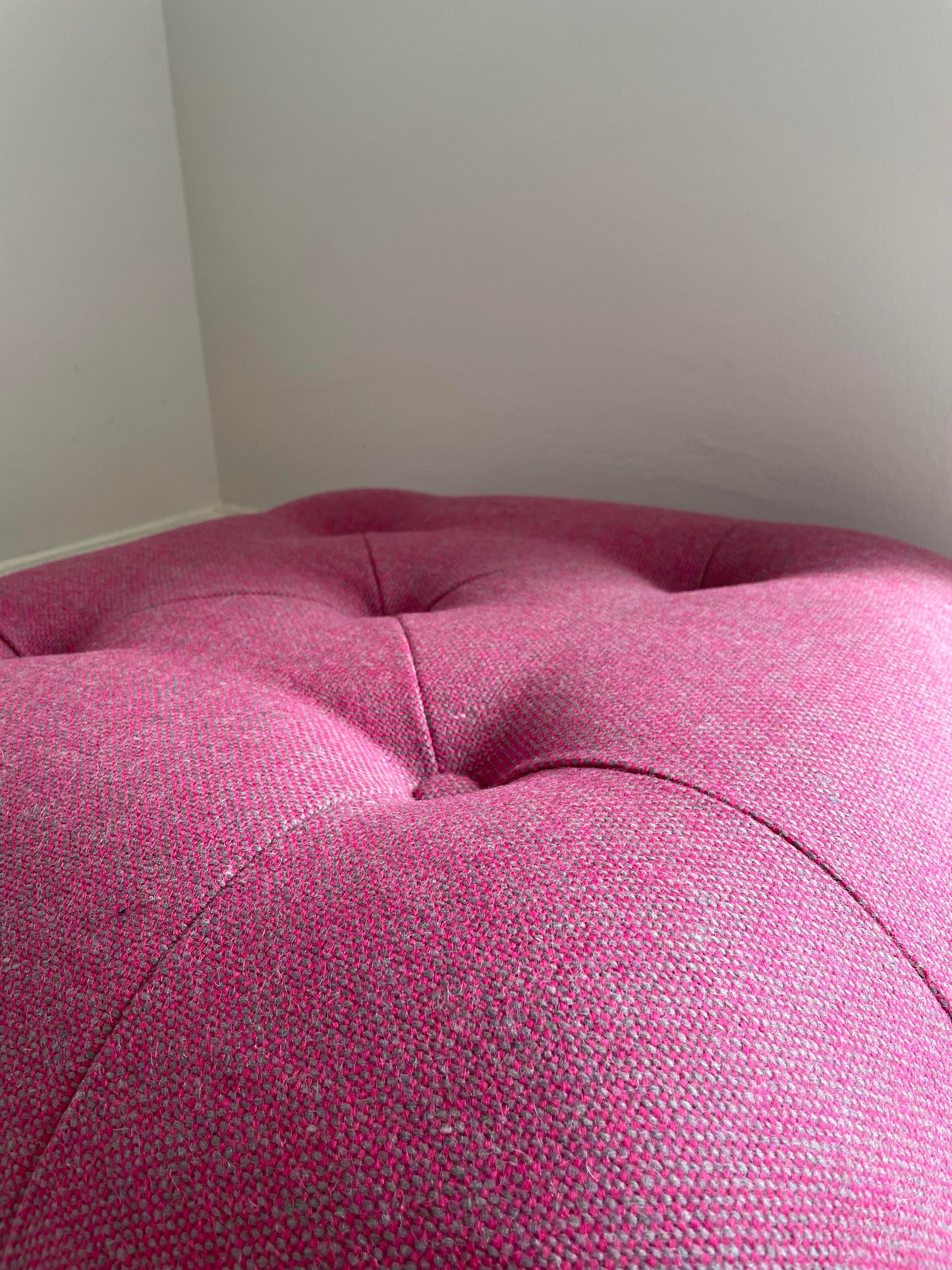 Pink Tweed Footstool