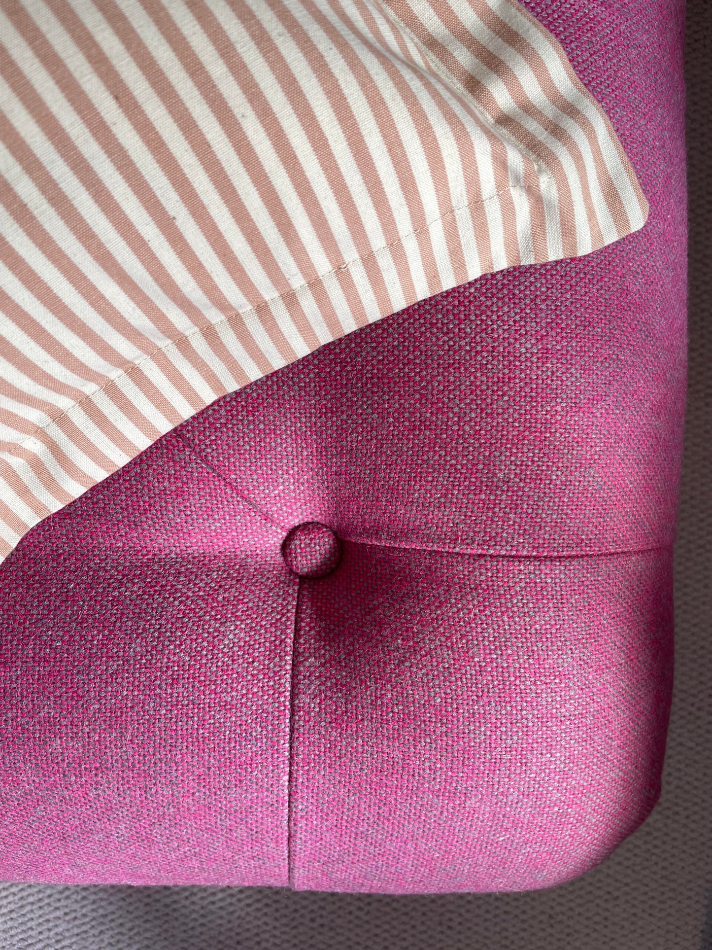 Pink Tweed Footstool